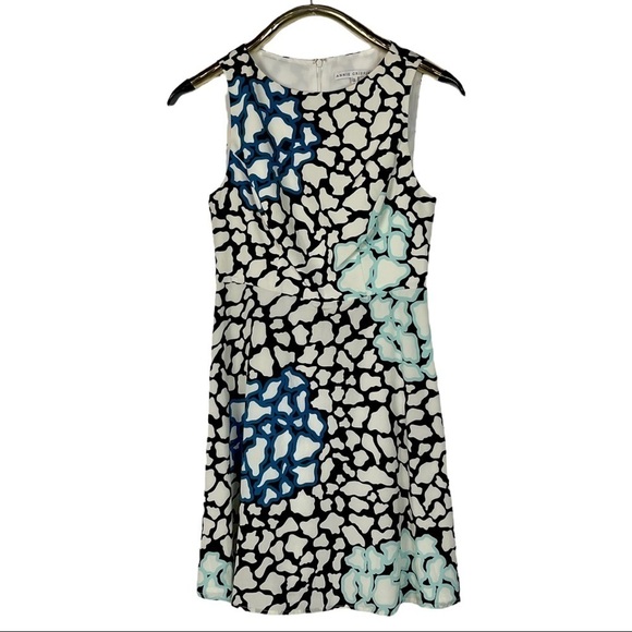 ANNIE GRIFFIN MAMIE GIRAFFE PRINT SILK SLEEVELESS FIT AND FLARE DRESS - Picture 2 of 12